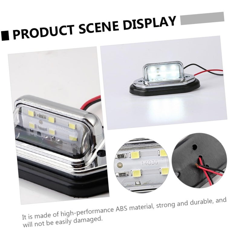 BESTYASH 2 Pcs White LED License Plate Light with Side Warning for Trucks Cars - Image 4