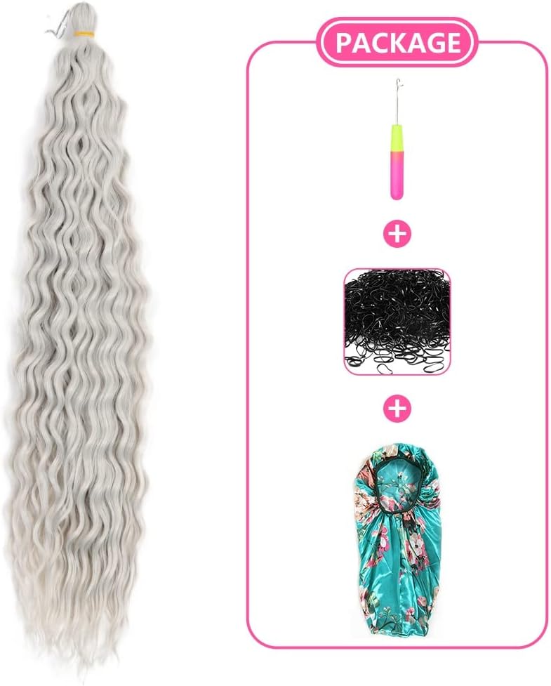 DSOAR Deep Twist Crochet Hair Hair Bundles Water Wave Synthetic Hair Extension Curly Braiding Ombre Curl Braiding Hairpiece, 26 Inch 3 Packs - Image 4