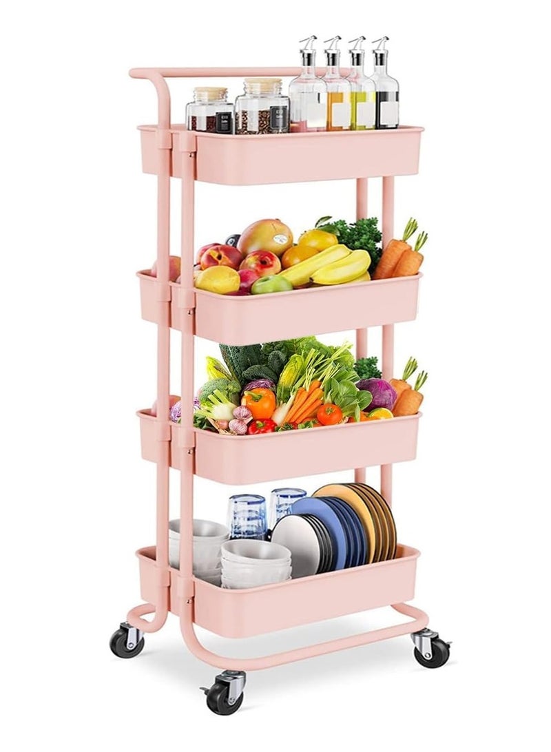 DubaiGallery 4-Tier Multipurpose Rolling Shelves Metal Cart Organizer - Image 1