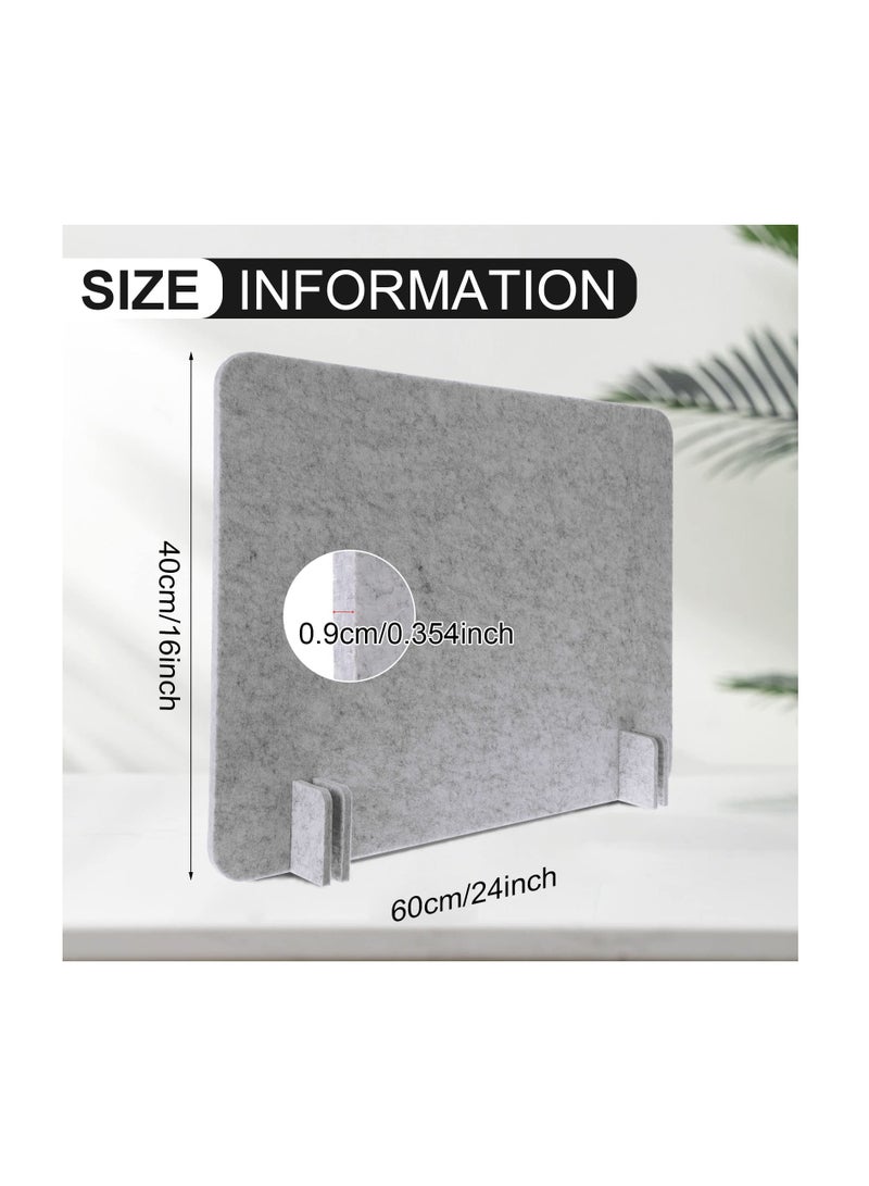 SOLARAE 2 Pcs Desk Privacy Panel of Acoustic Freestanding, Desk Divider Desk Partition Noise Reducing Mounted Sound Proof Dividers, Lightweight with Support Feet for Classroom Room Table (Silver Gray) - Image 3