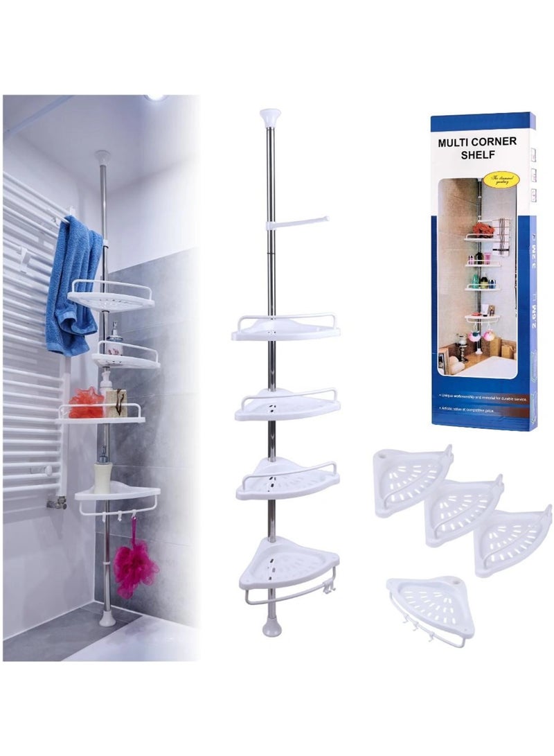 ريبنيو رف زاوية للحمام من 4 طبقات KX4322 مع حامل المناشف رف يُعلق على الحائط رف تخزين المرحاض - Image 2