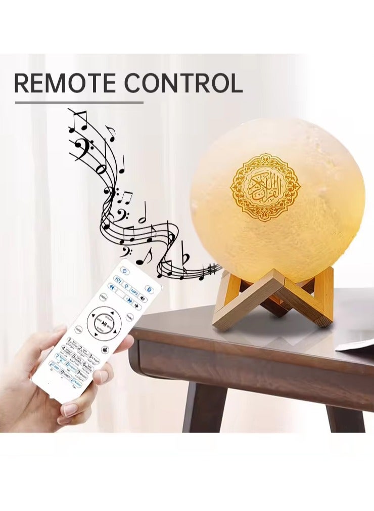 Moon Lamp, Rechargeable/Audio Speaker, RGB LED Colours, Remote & Touch Control with stand, Quran Recitation Translation - Image 3