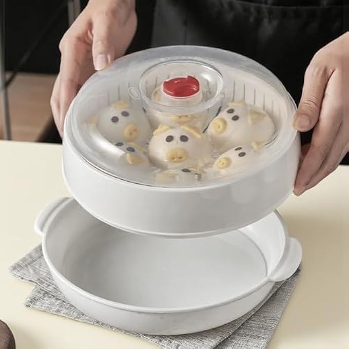 جهاز طهي بالبخار في الميكروويف، أدوات طهي بالبخار مقاومة للحرارة، جهاز طهي بالبخار في الميكروويف للمطبخ وغرفة الطعام، طبخ الزلابية والأرز والخضروات والبيض والمعكرونة - Image 4