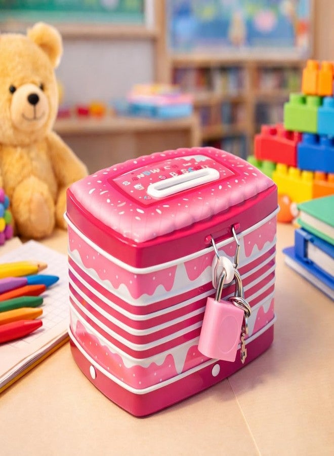 Sajani Cute Cartoon Creative Portable Piggy Bank, Money Saving Box with Combination Lock, Mini Coin Bank Gifts for Boys and Girls, Best Return Gifts for Kids (Pack of 1) (Sandwich - Pink) - Image 2