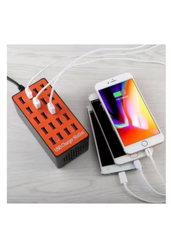 JAJEEK Fast Charging 20 Port USB Hub Adapter – High-Speed Multi-Port USB Charging Station, Efficient Heat Dissipation, Ideal for Phones, Tablets, Laptops, and More, Quick Charge 3.0 Support, Compact Charging Dock for Home/Office, Powerful USB Hub for Multiple Devices - Image 5