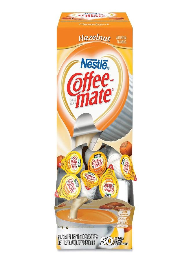 Nestle - Coffee-mate Liquid Creamer Singles - Hazelnut - 50 ct - Image 1