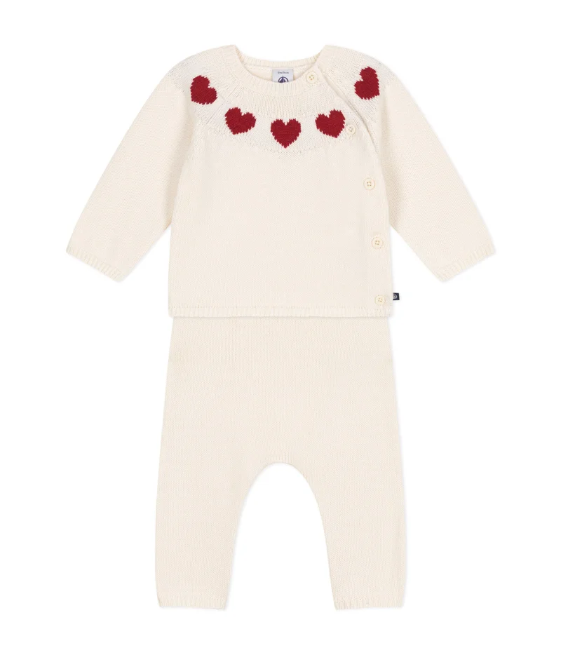 Petit Bateau Babies' two-piece knitted outfit