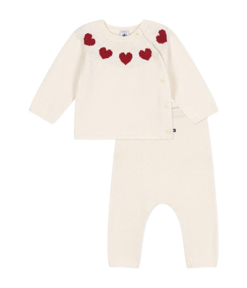 Petit Bateau Babies' two-piece knitted outfit