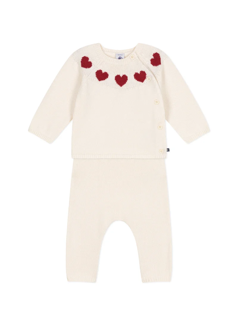 Petit Bateau Babies' two-piece knitted outfit