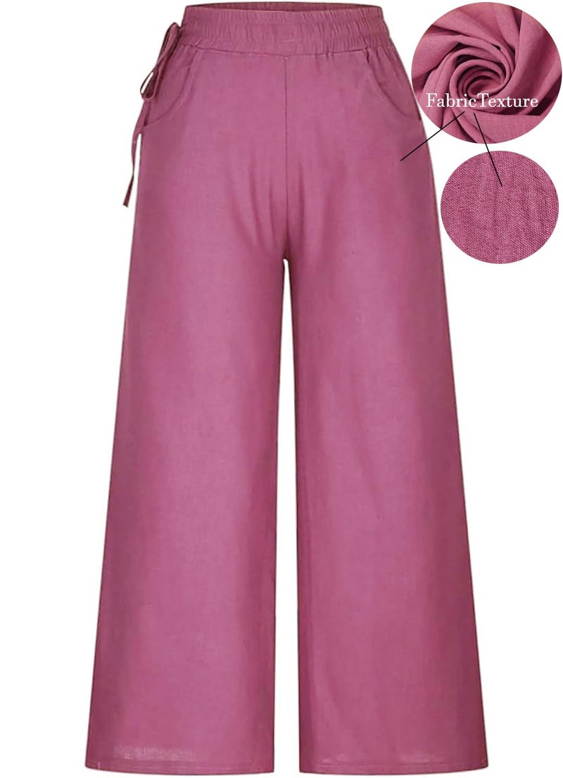KOTTY Women's Crumble Fabric Wide Leg Trousers(Pink,30)_KOTTYWOMENSPANT743L - Image 2