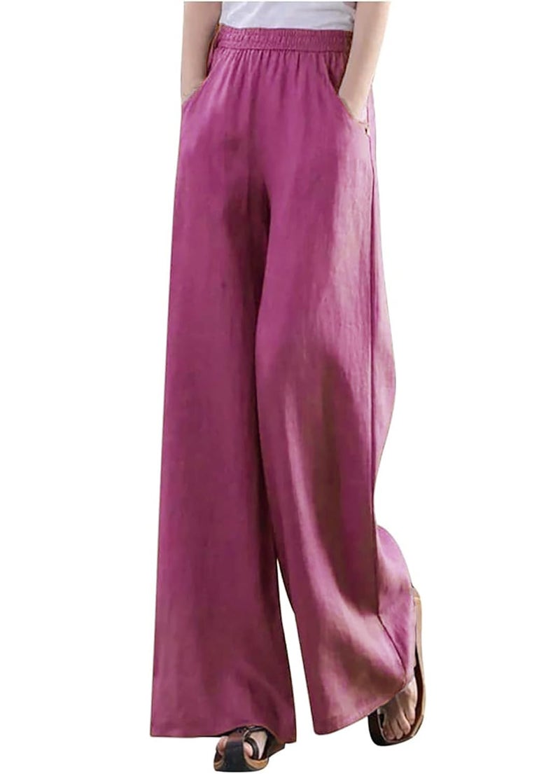 KOTTY Women's Crumble Fabric Wide Leg Trousers(Pink,30)_KOTTYWOMENSPANT743L - Image 1