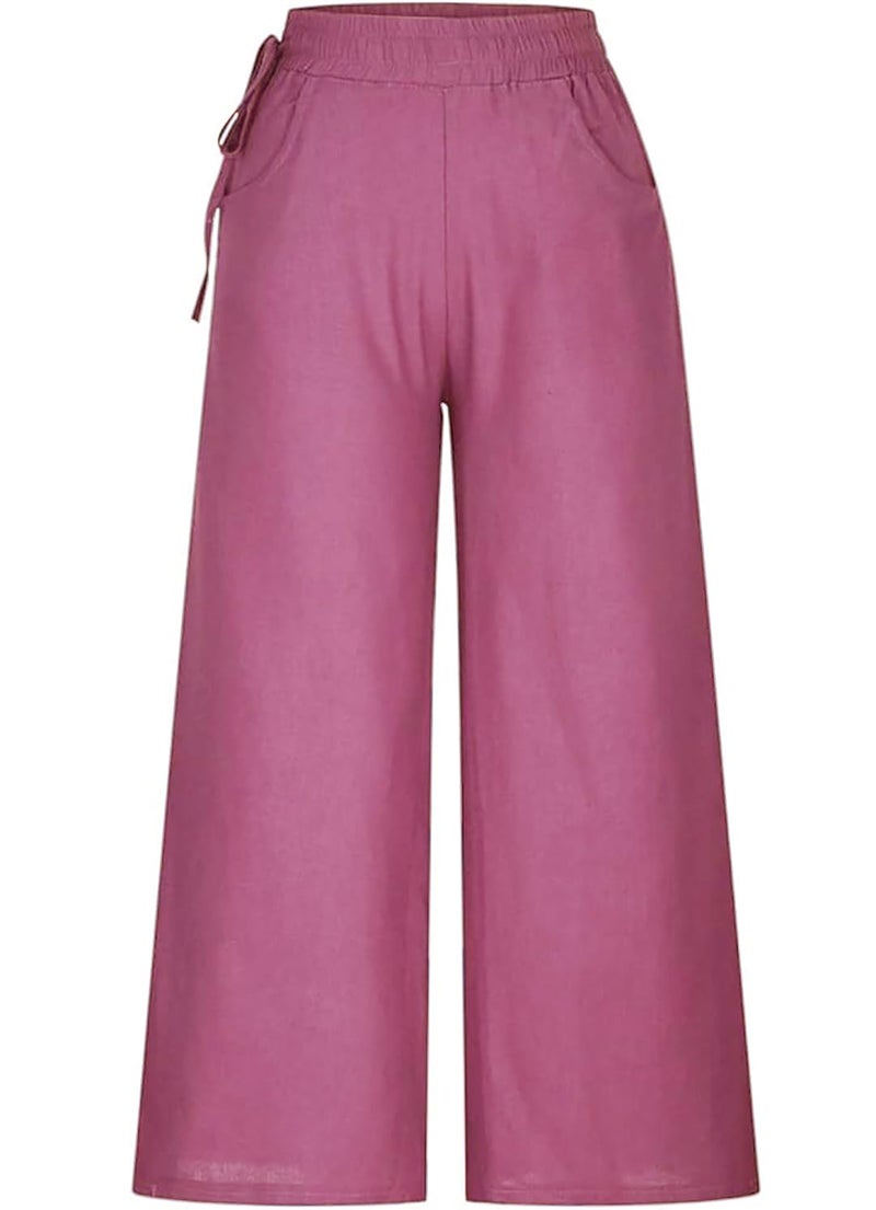 KOTTY Women's Crumble Fabric Wide Leg Trousers(Pink,30)_KOTTYWOMENSPANT743L - Image 4