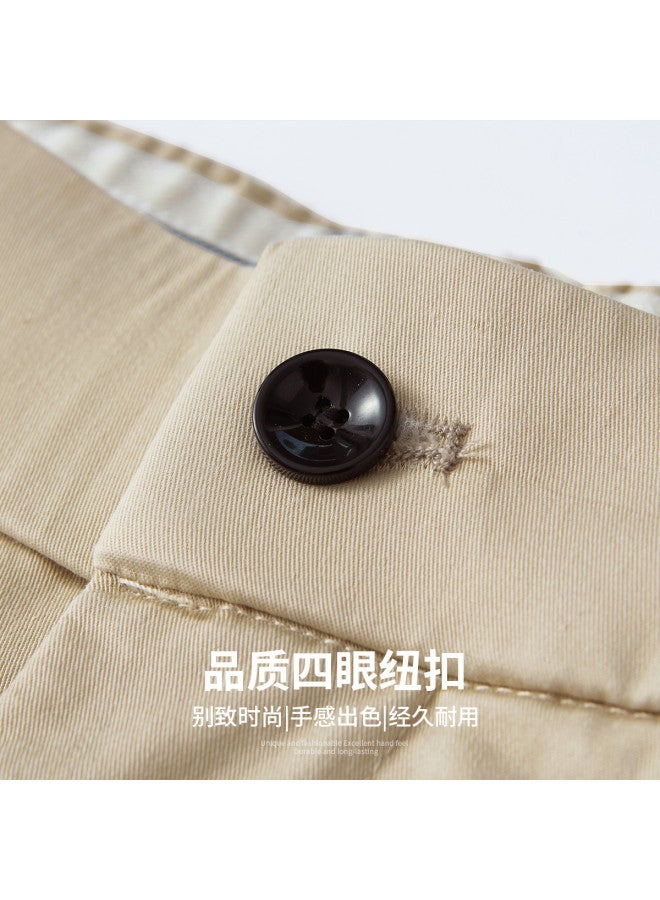 FOLUNSI summer Lightweight Business Solid Color Commuter Elastic Waist Straight Leg Stretch Men's Ankle Pants - Image 5