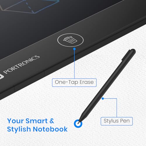 Portronics RuffPad 16 Lite, 16-Inch Multicolour LCD Writing Pad with Pressure-Sensitive Screen, One-Tap Erase, Screen Lock, Stylus Pen, Reusable Digital Notepad, Ideal for Kids, Office & Gifting - Image 5