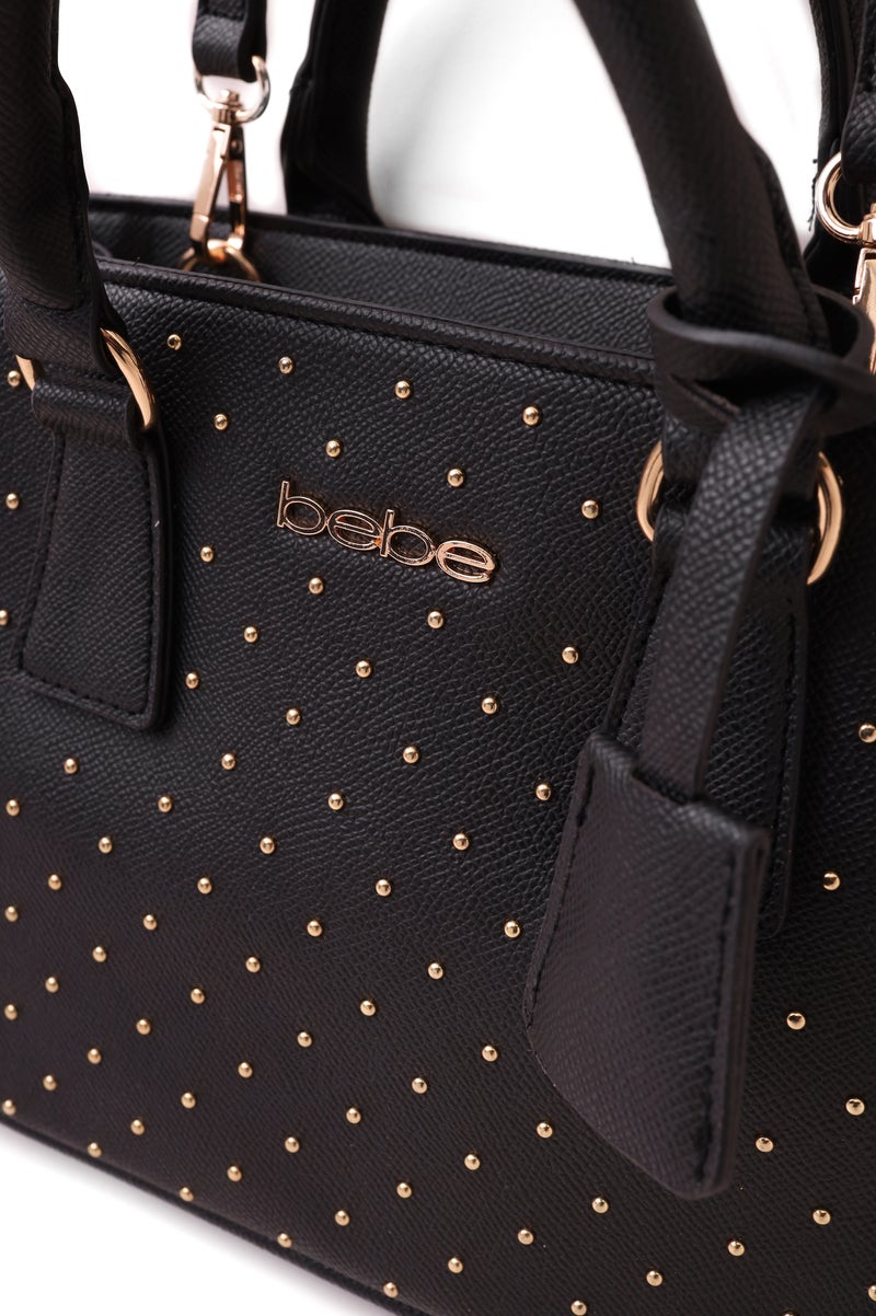 bebe Studded Satchel Sophisticated with Gold-Tone Accents - Image 4