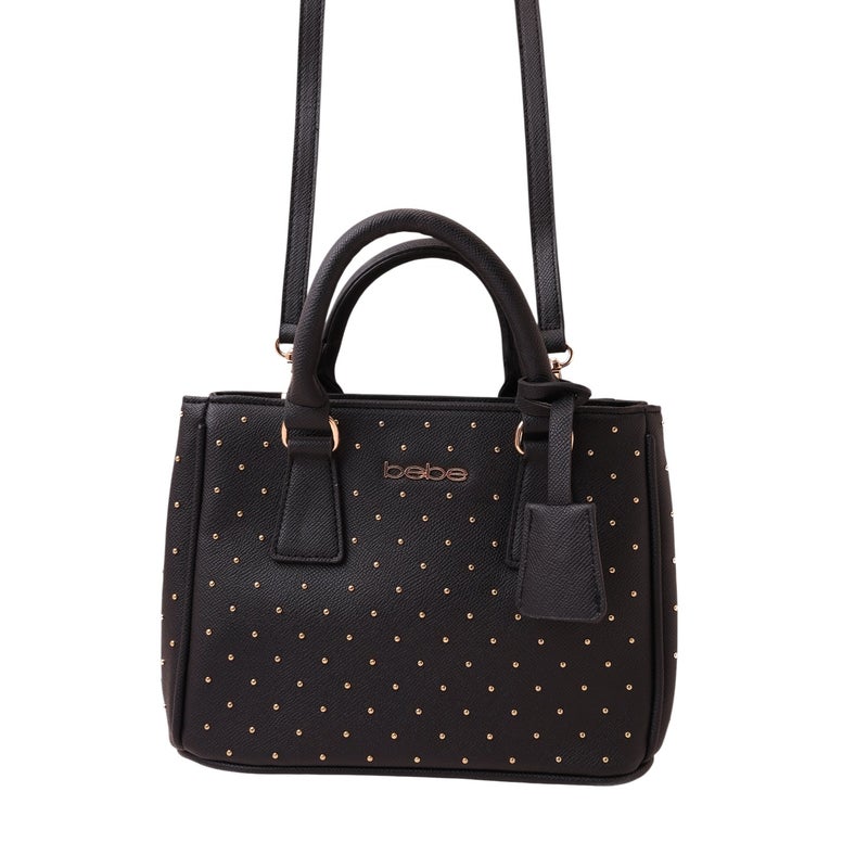 bebe Studded Satchel Sophisticated with Gold-Tone Accents - Image 3