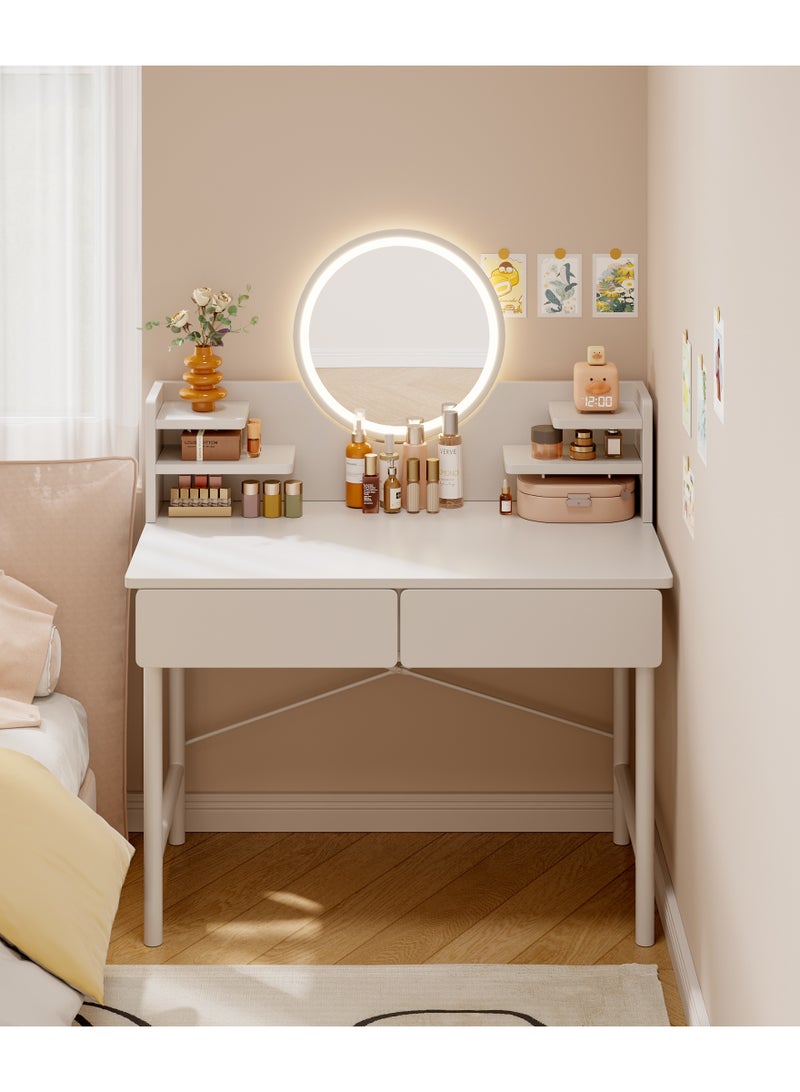 CityRiya-Long Vanity Desk, Makeup Vanity Desk Mirror and Lights, White Makeup Table for Girls Women, Makeup Dressing Table for Bedroom, Makeup Dresser Desk Vanity Table, Vanities Nightstand - Image 1
