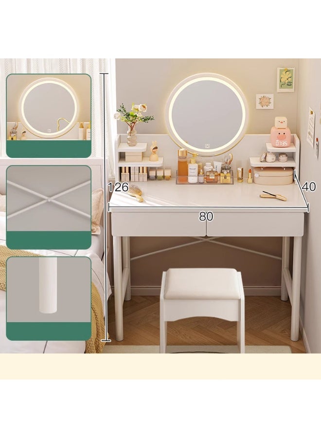 CityRiya-Long Vanity Desk, Makeup Vanity Desk Mirror and Lights, White Makeup Table for Girls Women, Makeup Dressing Table for Bedroom, Makeup Dresser Desk Vanity Table, Vanities Nightstand - Image 2