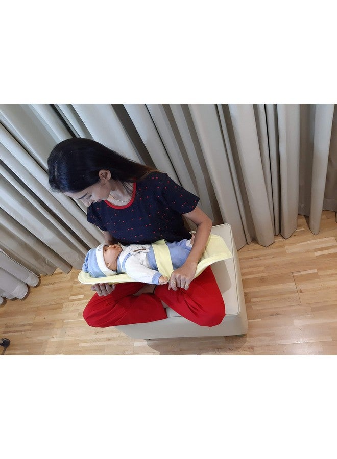 هوبا وسادة الرضاعة القطنية، باللون الأصفر | وسادة الرضاعة | حاملة الأطفال | حاملة الأطفال حديثي الولادة | وسادة الرضاعة | حاملة الأطفال المتكئة (باللون الأصفر) - Image 3