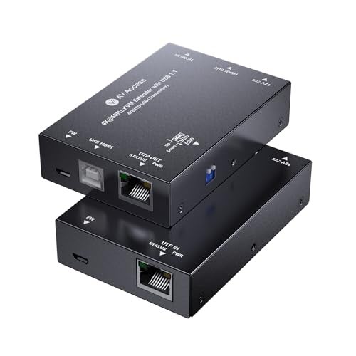 v AV Access AV Access 4K HDMI & USB KVM Extender Over Cat6/6A/7 Upto 230ft, HDR10, HDCP 2.3, USB 1.1, Bi-Directional PoC, EDID Switch, Ultra-Slim Transmitter/Receiver for Retail & Control Systems (4KEX70-USB) - Image 1
