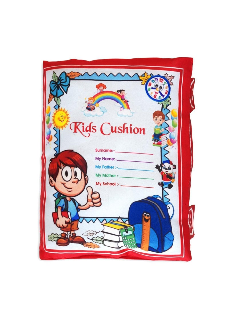 Riva_Enterprise Riva_Enterprise Learning Cushion Pillow Book English Hindi Language Developmental Book for Babies Kids and Toddlers Red  - Image 1