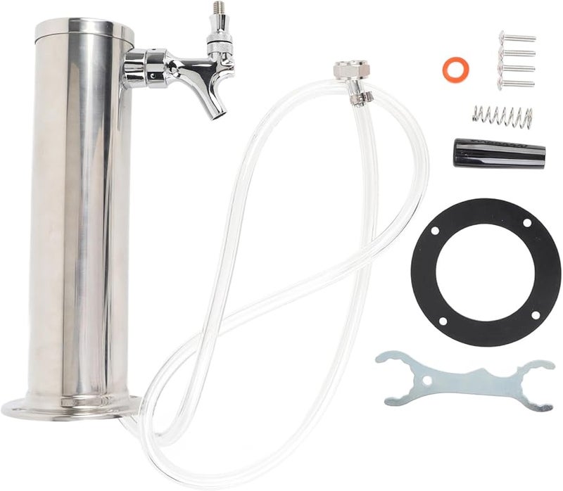 Stainless Steel 3 Inch Draft Beer Tower Tap Kit For Pubs Restaurants Parties - Image 1