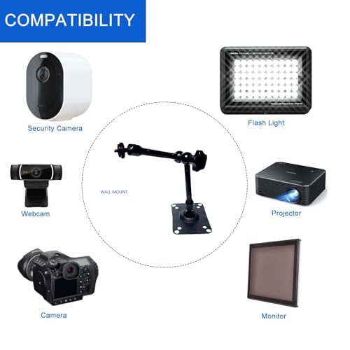 SHOPEE Articulating Magic Arm Wall Mount Holder Stand Compatible with CCTV POV Camcorders Cameras, LED Light, Video Lamp,DSLR,Flash,Digital Camera,Security Cameras - Image 5