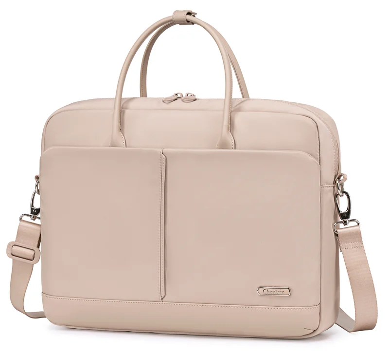 Chantria Premium Lightweight Laptop Bag for Women Water Resistant Multifunctional Hand Bag with Multiple Pockets for Casual/Work/College/ School, CB00772, Khaki