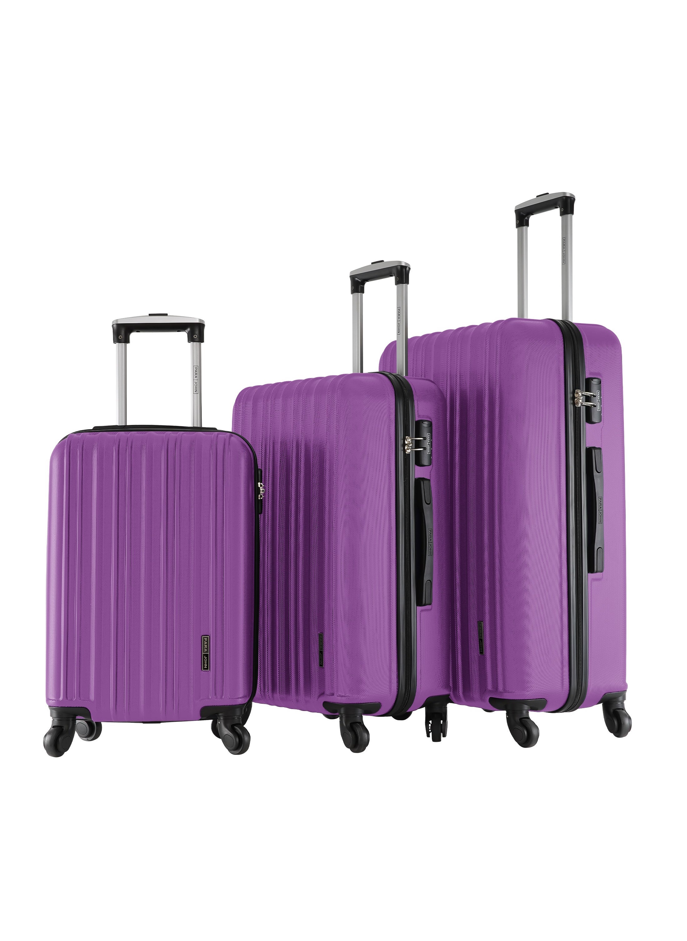 Keno 3 Piece ABS Hardside Spinner Luggage Trolley Set 20/24/28 Inch Purple 