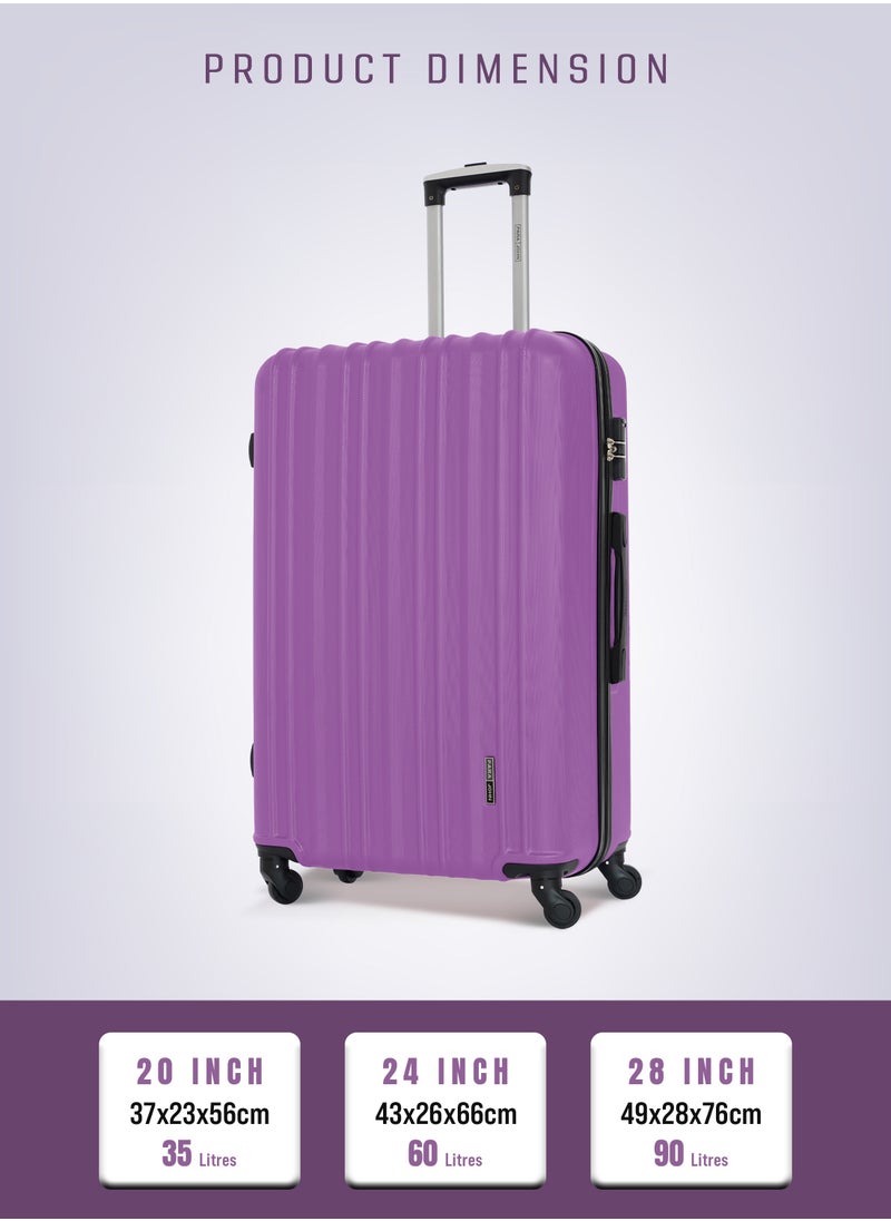 PARAJOHN PARAJOHN 3 Piece ABS Hardside Spinner Luggage Trolley Set 20/24/28 Inch Purple  - Image 2