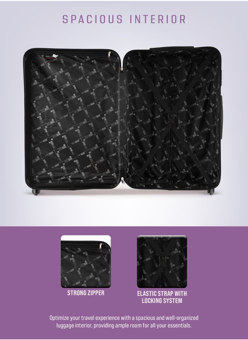 PARAJOHN PARAJOHN 3 Piece ABS Hardside Spinner Luggage Trolley Set 20/24/28 Inch Purple  - Image 5