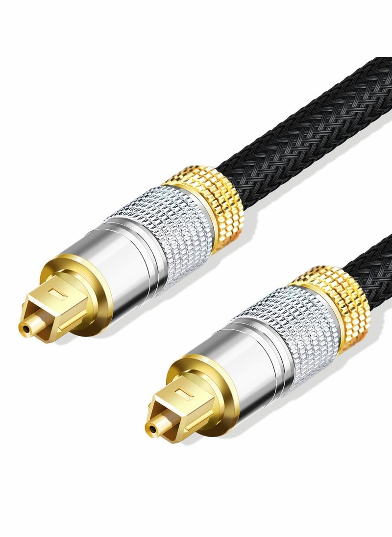 Generic Fiber Optic Audio Cable with Nylon Braided Fiber Optic Cord for Home Theater, Sound Bar, TV, PS4, Xbox, Playstation, etc.  - Image 1