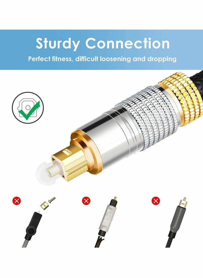 Generic Fiber Optic Audio Cable with Nylon Braided Fiber Optic Cord for Home Theater, Sound Bar, TV, PS4, Xbox, Playstation, etc.  - Image 4