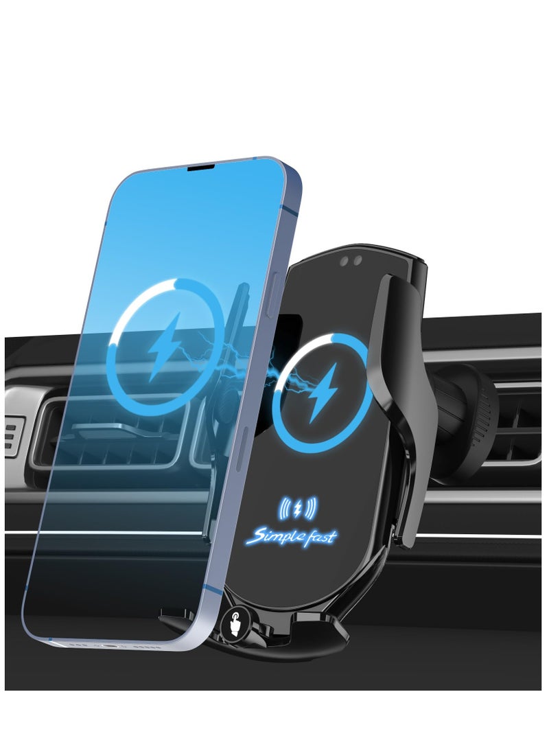 Zikra 15 W Car Mobile Phone Holder with Charging Function, Automatic Clamping Qi Inductive Charging Station Car Charger Accessories Fast Wireless Charger Car for iPhone Samsung LG - Image 1
