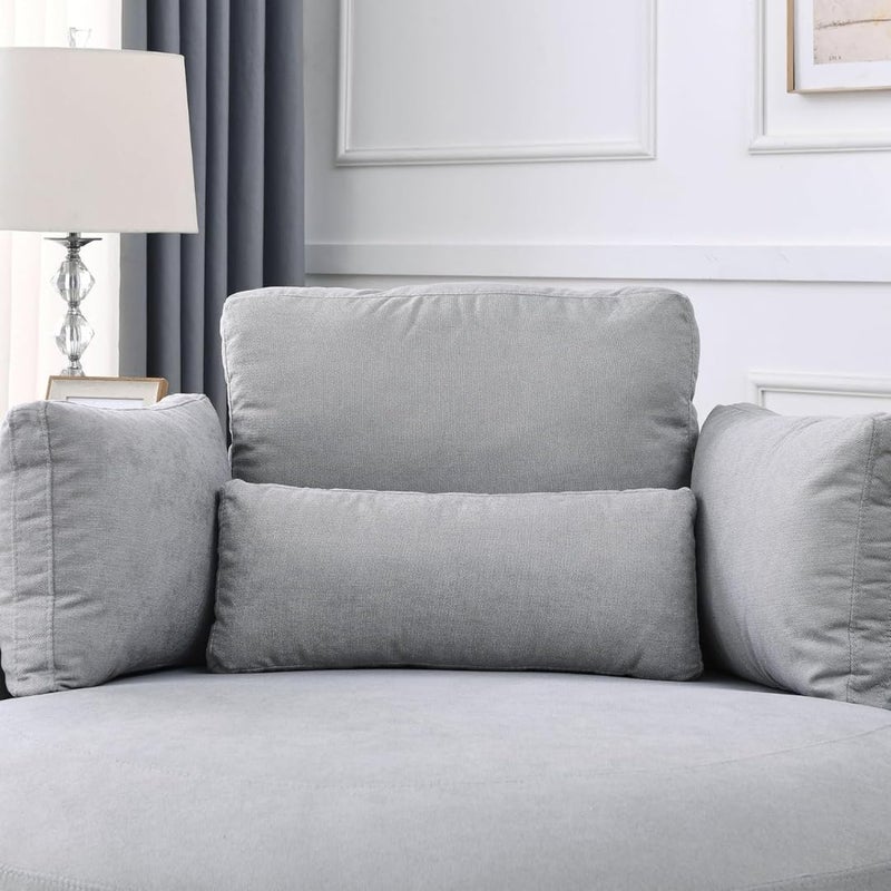 Comfynest Round Swivel Accent Sofa in Light Grey - Image 3
