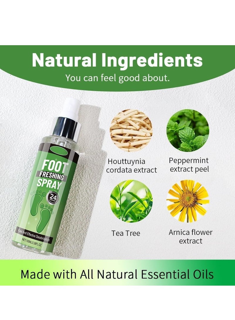 اينڤيشا بخاخ مزيل روائح الاحذية - مزيل رائحة قوي للأحذية - معطر نعناع طبيعي مع زيت شجرة الشاي - حل فعال للاحذية الرياضية ذات الرائحة الكريهة - Image 3