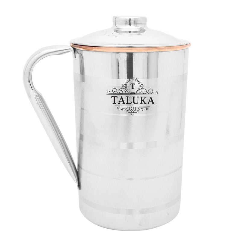 Taluka Stainless Steel Copper Jug 2000 ML for Drinking Water with 1 Steel Bottle and 1 Steel Copper Glass 350 ML Water Storage - Image 2