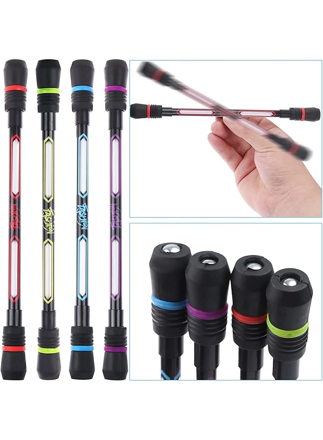erorex Spinning Pens 12 Pcs Writable Rolling Finger Pen Printing Spinning Rotating Pen Non Slip Coated Mod With Weighted For Gaming Student Office Supplies Black Ink Student Relieve Stress 0.5 Mm）  - Image 3