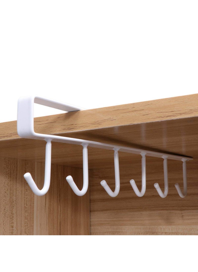 PRAMUKH STORE PRAMUKH STORE Metal Wall Mounted Cupboard Cabinet Hanger Hooks Without No Hole No Drilling Useful White Black Pack of 2  - Image 4