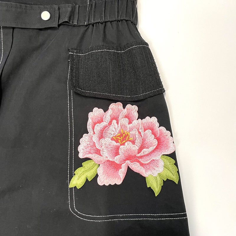 Sourcemall Sew on Peony Patches, Embroidered Flower Appliques for DIY Clothing, Jackets, Jeans, Backpacks, Hats, Arts Craft Sew Making (Pink Peony with Leaf S) - Image 3