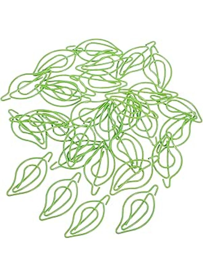 Leaf Shaped Paper Clips Grass Green 30 Pcs Creative Office School Document Organization - Image 1
