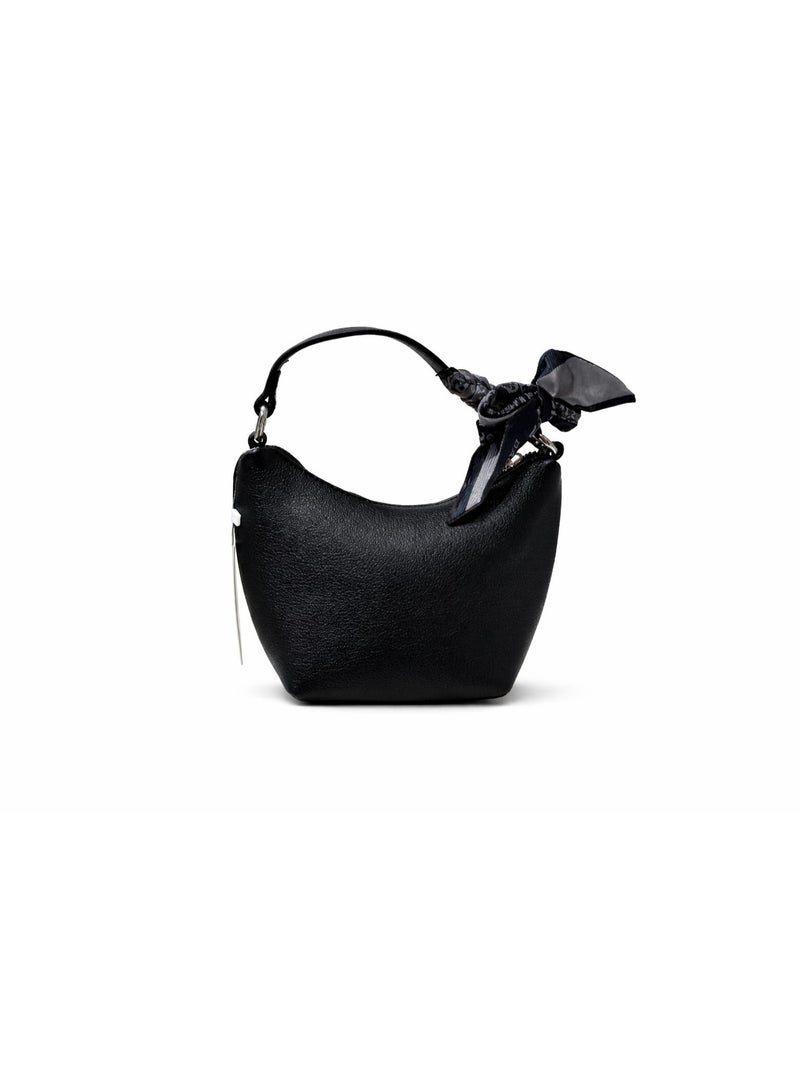 BAGCO Stylish Women’s Shoulder Bag with Scarf Accent and Removable Long Strap – Black - Image 2