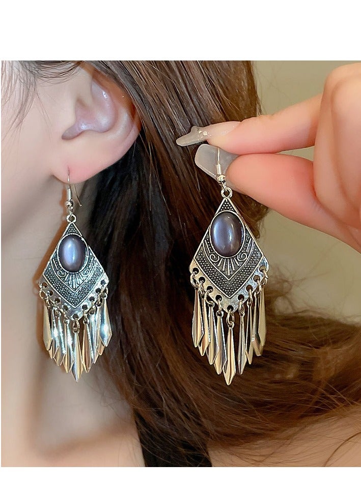 خمر مهدب بوهيميا ترفرف أقراط - Image 1