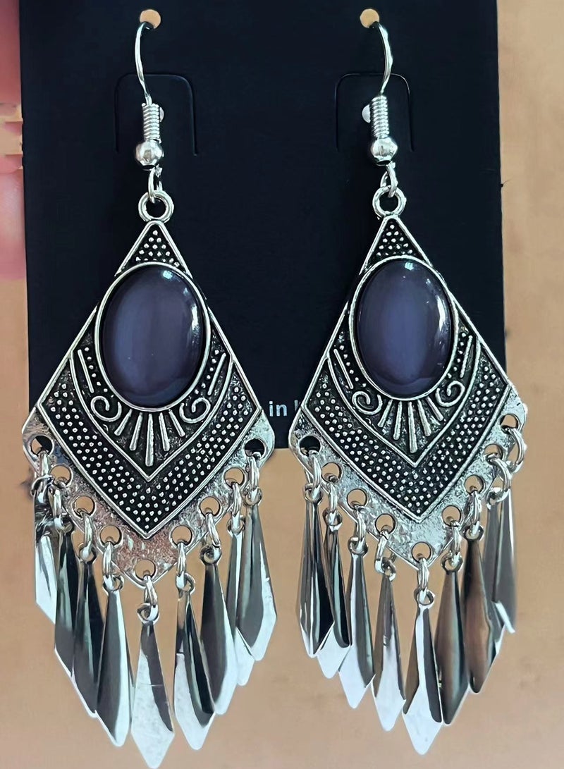 خمر مهدب بوهيميا ترفرف أقراط - Image 2