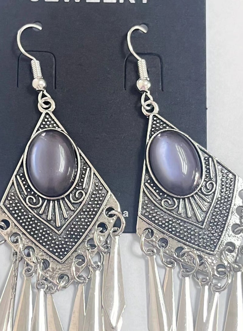 خمر مهدب بوهيميا ترفرف أقراط - Image 4