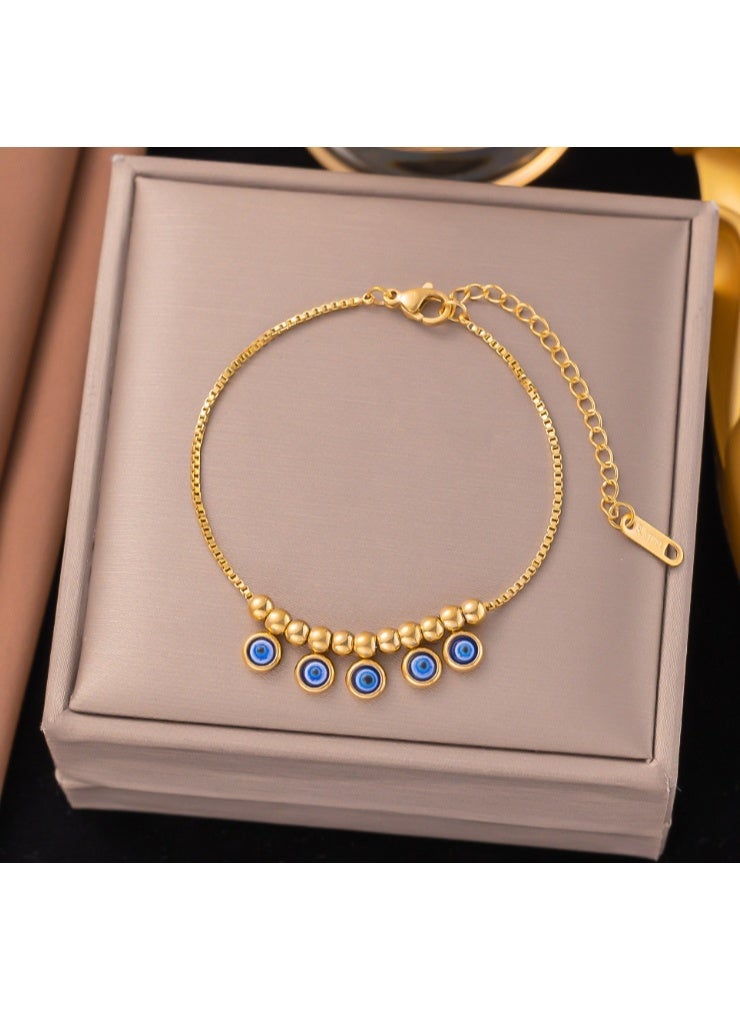 Amazing Women's Stainless Steel Gold Plated Anklet Devil Eyes Anklet Anklet