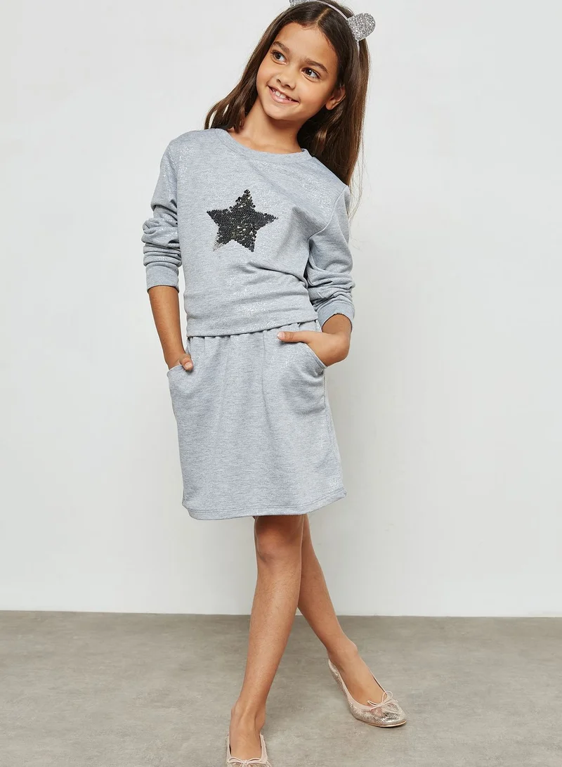 Outfit Little Sweatshirt + Skirt Set