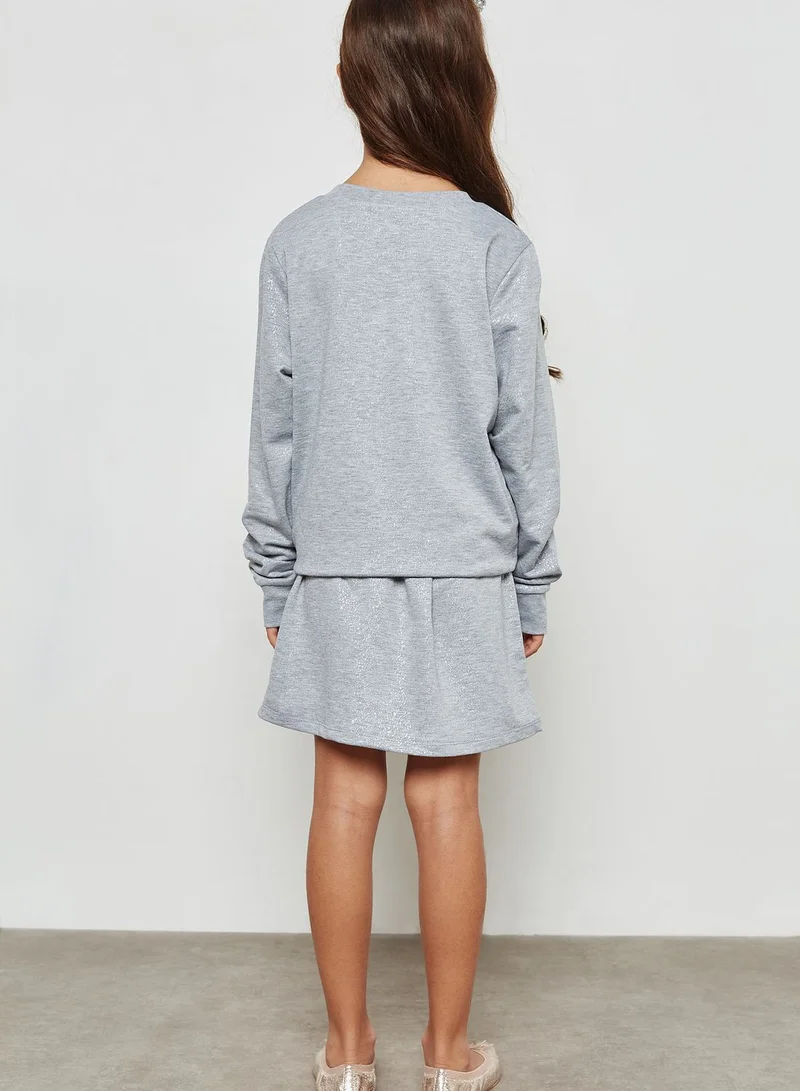 Outfit Little Sweatshirt + Skirt Set