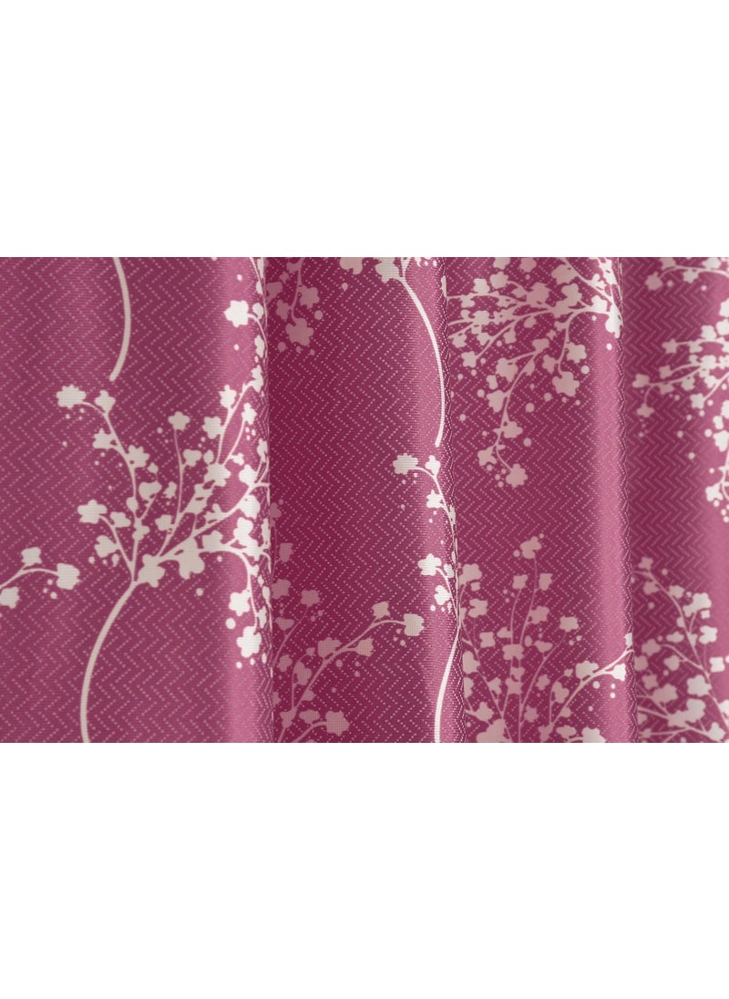 Yarnis Feather Printed LightFiltering Curtains 5 Feet Long Set of 2 for Window Living Room Wine Color Parda