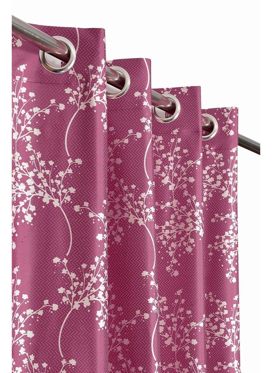 Yarnis Feather Printed LightFiltering Curtains 5 Feet Long Set of 2 for Window Living Room Wine Color Parda